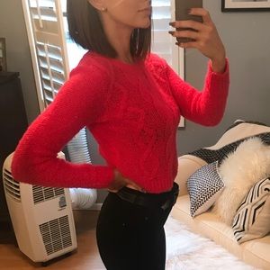 BP neon pink cropped sweater